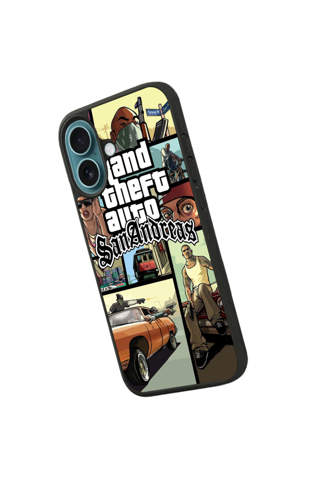 iPhone 16 Plus Uyumlu GTA Tasarımlı Glossy Premium Kılıf