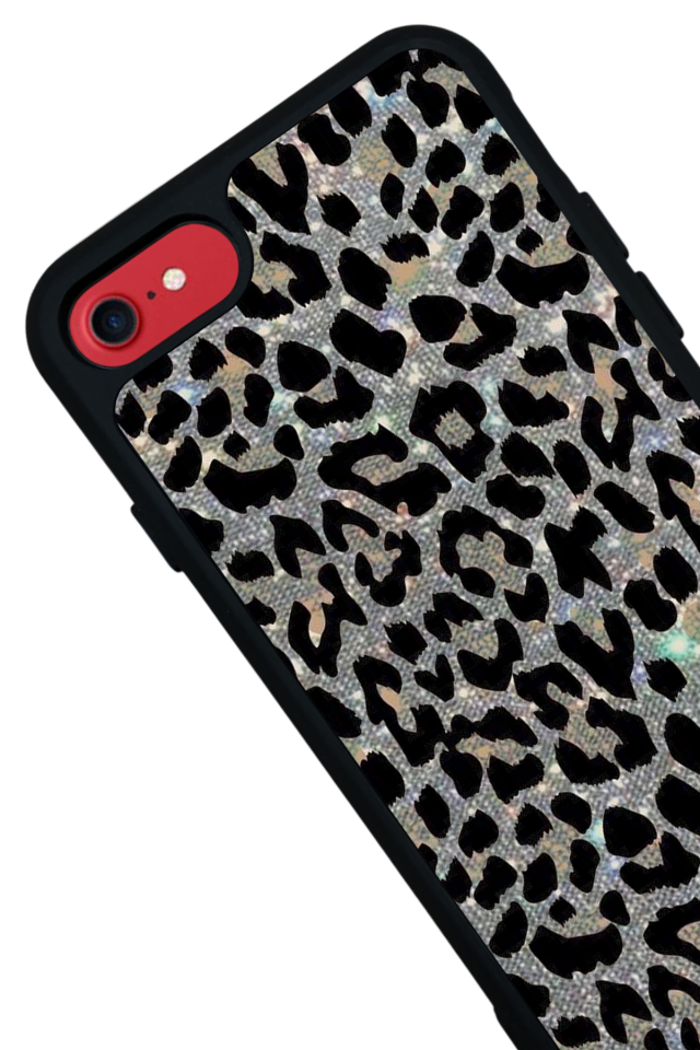 iPhone SE Uyumlu Hologram Leopar Tasarımlı Glossy Premium Kılıf