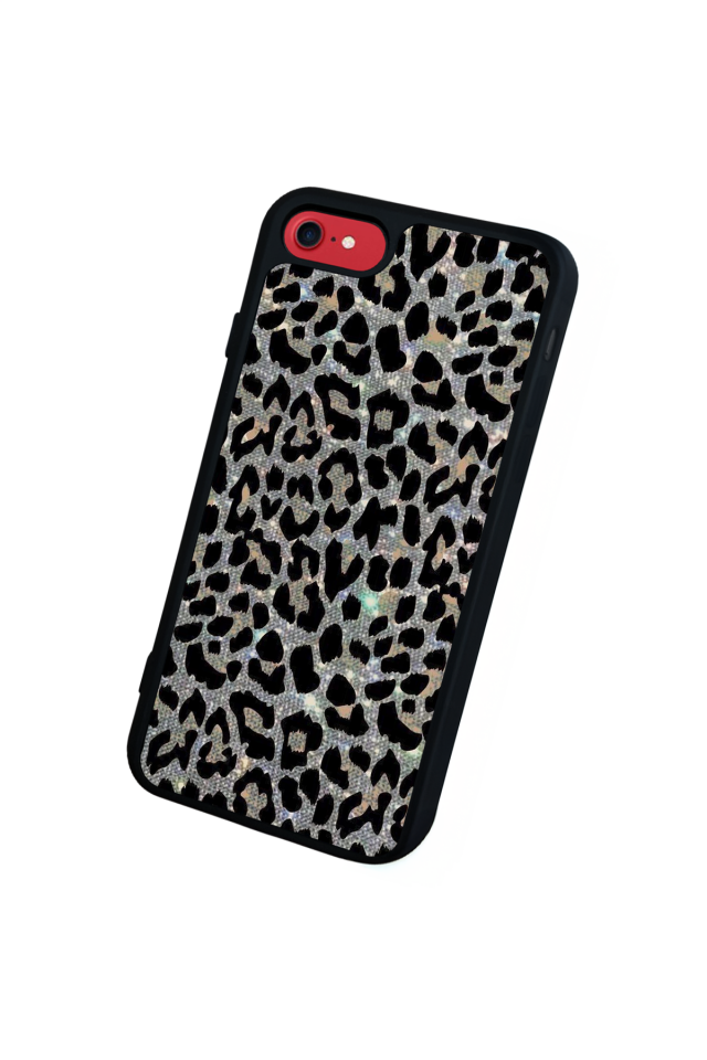 iPhone SE Uyumlu Hologram Leopar Tasarımlı Glossy Premium Kılıf