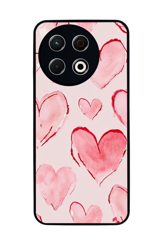 Tecno Spark 30 Pro Uyumlu Kalp Love Tasarımlı Glossy Premium Kılıf