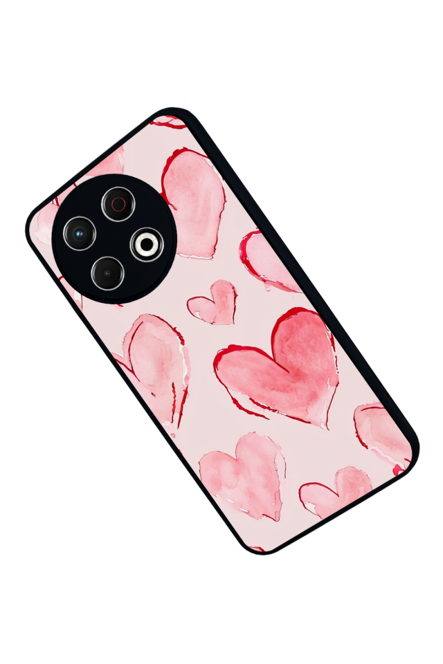 Tecno Spark 30 Pro Uyumlu Kalp Love Tasarımlı Glossy Premium Kılıf