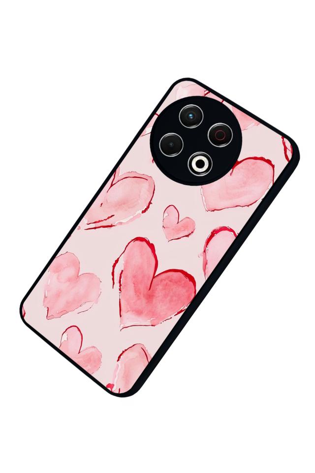 Tecno Spark 30 Pro Uyumlu Kalp Love Tasarımlı Glossy Premium Kılıf