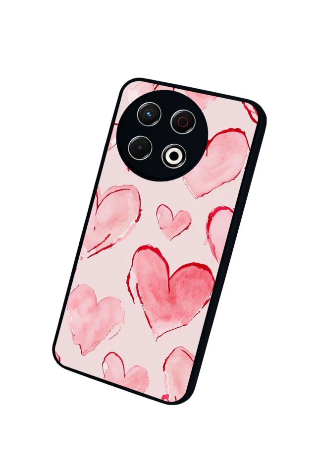 Tecno Spark 30 Pro Uyumlu Kalp Love Tasarımlı Glossy Premium Kılıf