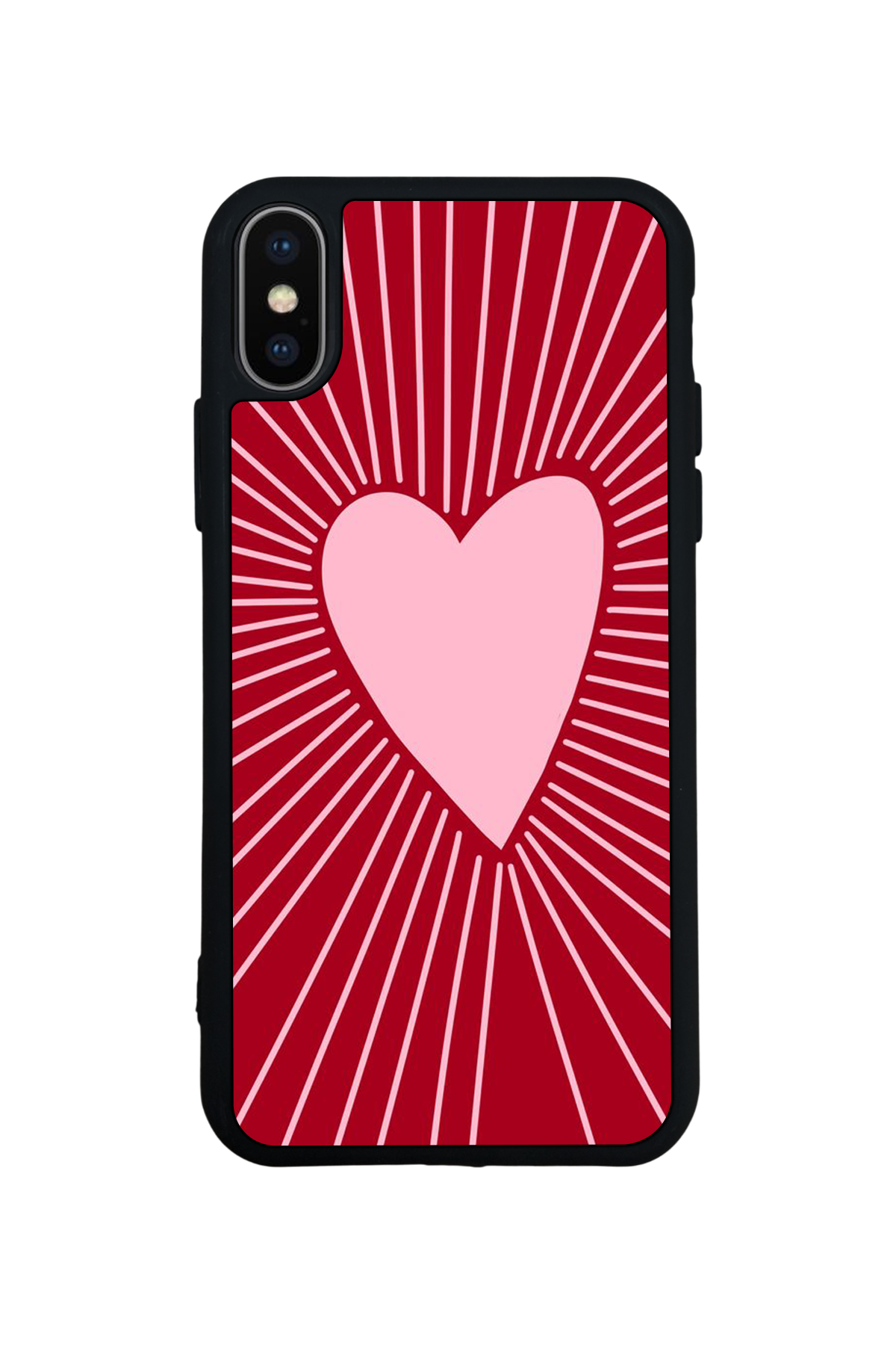 iPhone X/ XS Uyumlu Kalp Love Tasarımlı Glossy Premium Kılıf