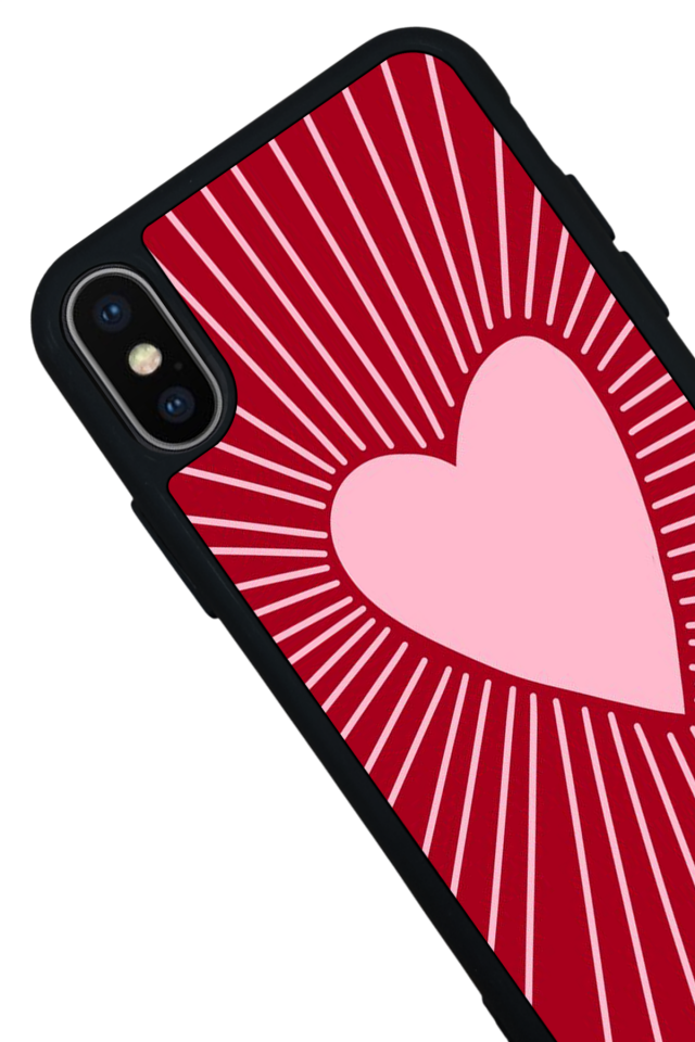 iPhone X/ XS Uyumlu Kalp Love Tasarımlı Glossy Premium Kılıf