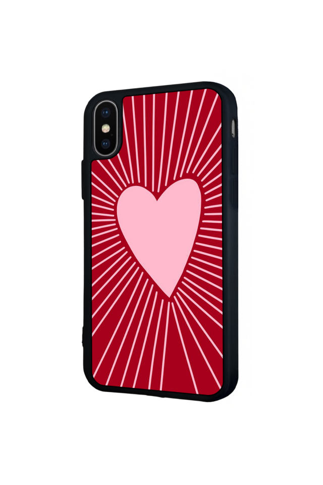 iPhone X/ XS Uyumlu Kalp Love Tasarımlı Glossy Premium Kılıf