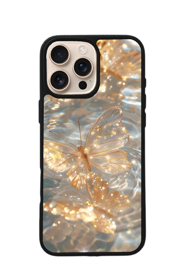 iPhone 15 Pro Uyumlu Kelebek Tasarımlı Glossy Premium Kılıf