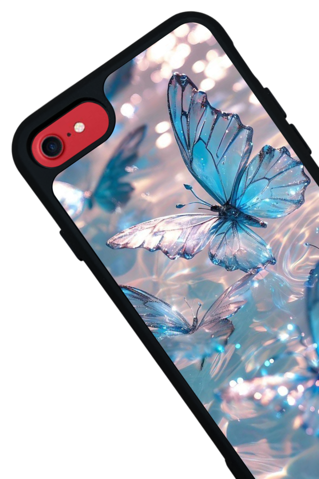 iPhone 8 Uyumlu Kelebek Tasarımlı Glossy Premium Kılıf