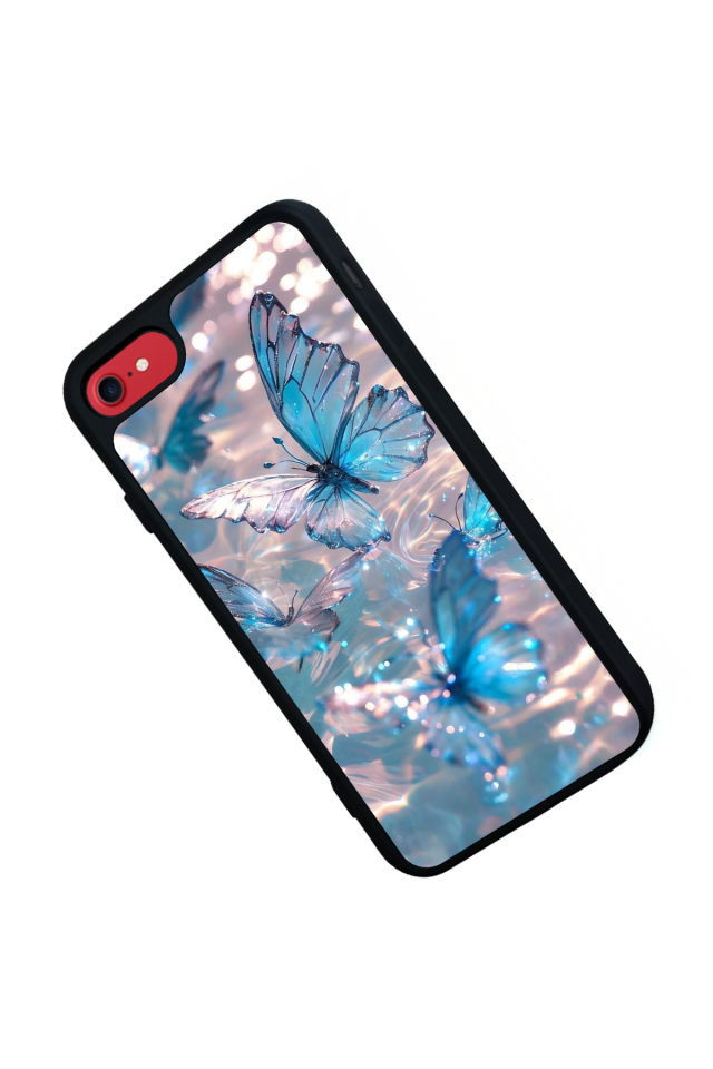 iPhone 8 Uyumlu Kelebek Tasarımlı Glossy Premium Kılıf
