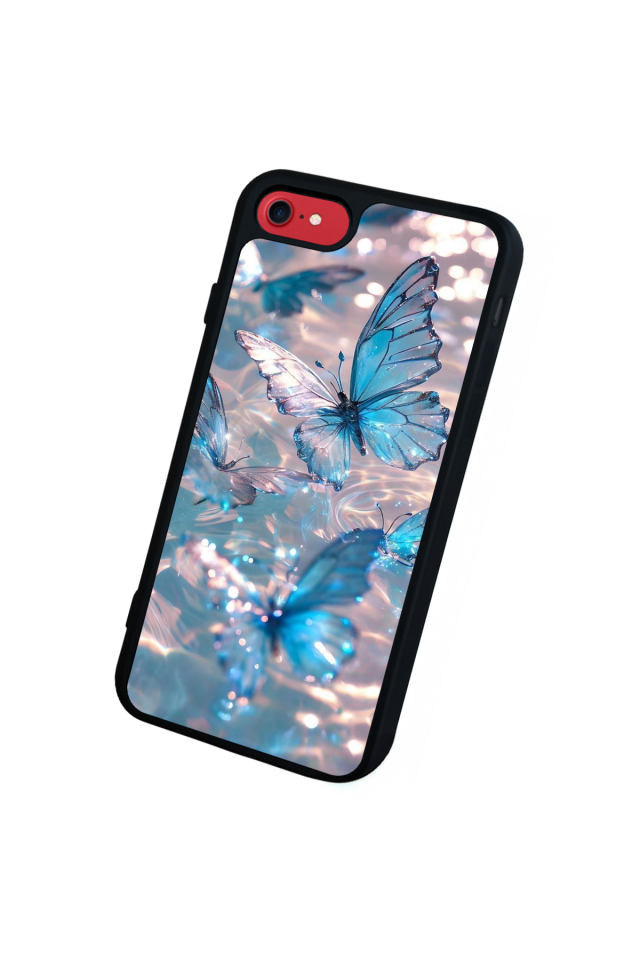 iPhone 8 Uyumlu Kelebek Tasarımlı Glossy Premium Kılıf