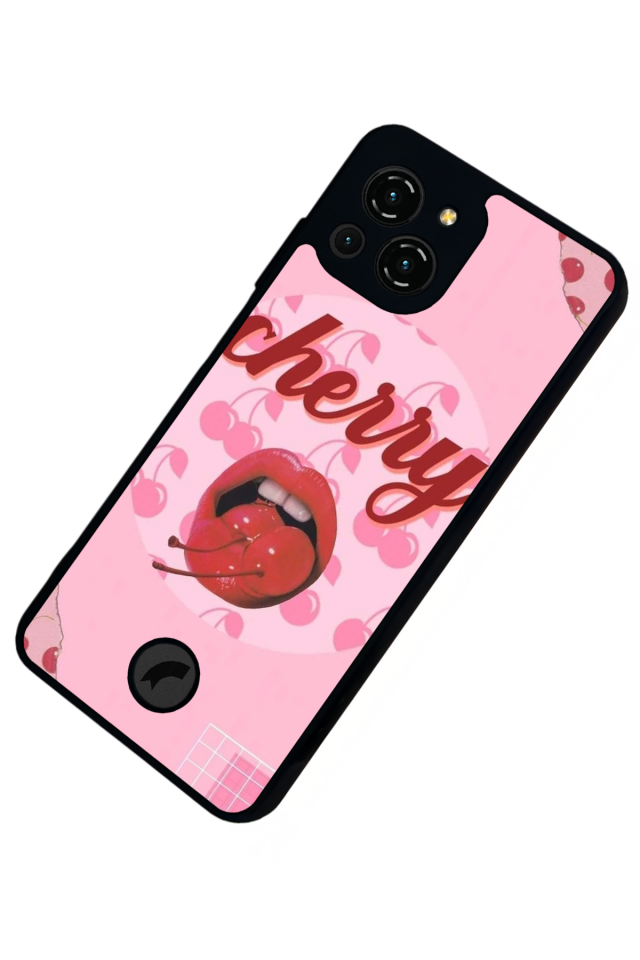 Reeder S23 Pro Max Uyumlu Kiraz Tasarımlı Glossy Premium Kılıf