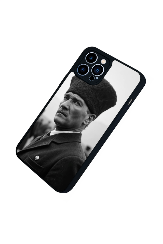 iPhone 12 Pro Max Uyumlu Mustafa Kemal Ataturk Tasarımlı Glossy Premium Kılıf