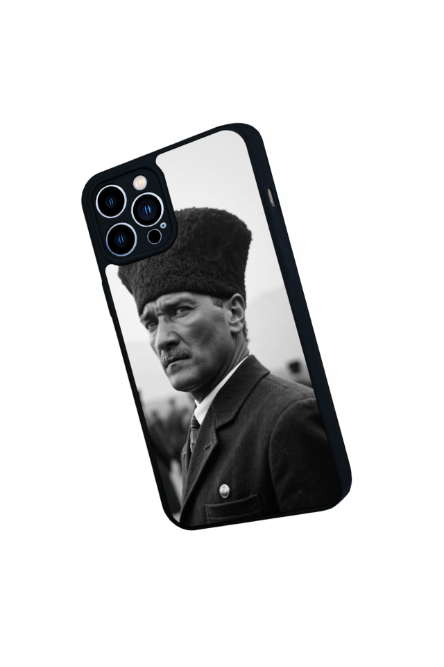 iPhone 12 Pro Max Uyumlu Mustafa Kemal Ataturk Tasarımlı Glossy Premium Kılıf