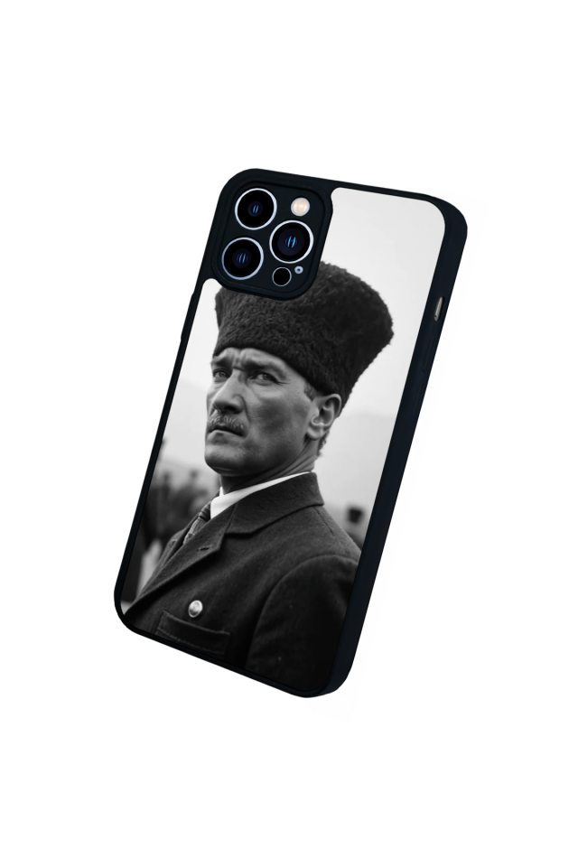 iPhone 12 Pro Max Uyumlu Mustafa Kemal Ataturk Tasarımlı Glossy Premium Kılıf