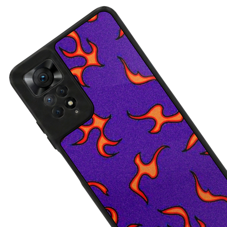 Xiaomi Redmi Note 12 Pro Uyumlu Retro Flame Patterns Tasarımlı Glossy Premium Kılıf