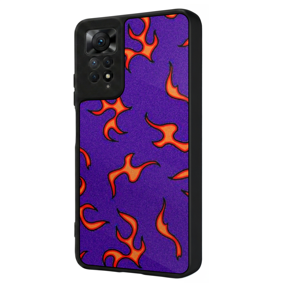 Xiaomi Redmi Note 12 Pro Uyumlu Retro Flame Patterns Tasarımlı Glossy Premium Kılıf