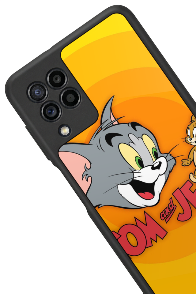 Samsung Galaxy M22 Uyumlu Tom And Jerry Tasarımlı Glossy Premium Kılıf