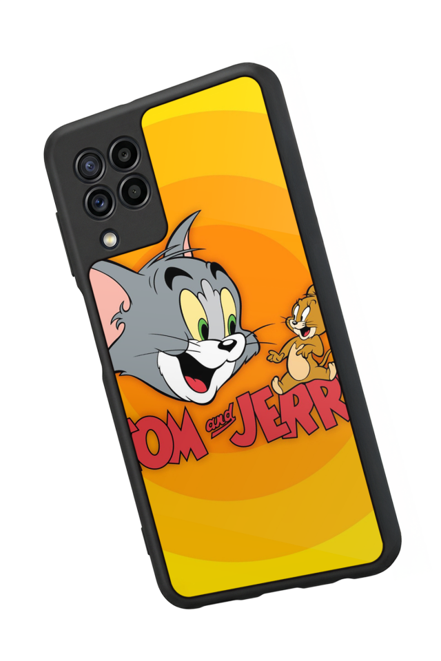 Samsung Galaxy M22 Uyumlu Tom And Jerry Tasarımlı Glossy Premium Kılıf