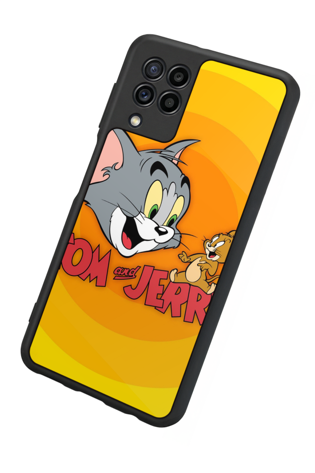 Samsung Galaxy M22 Uyumlu Tom And Jerry Tasarımlı Glossy Premium Kılıf