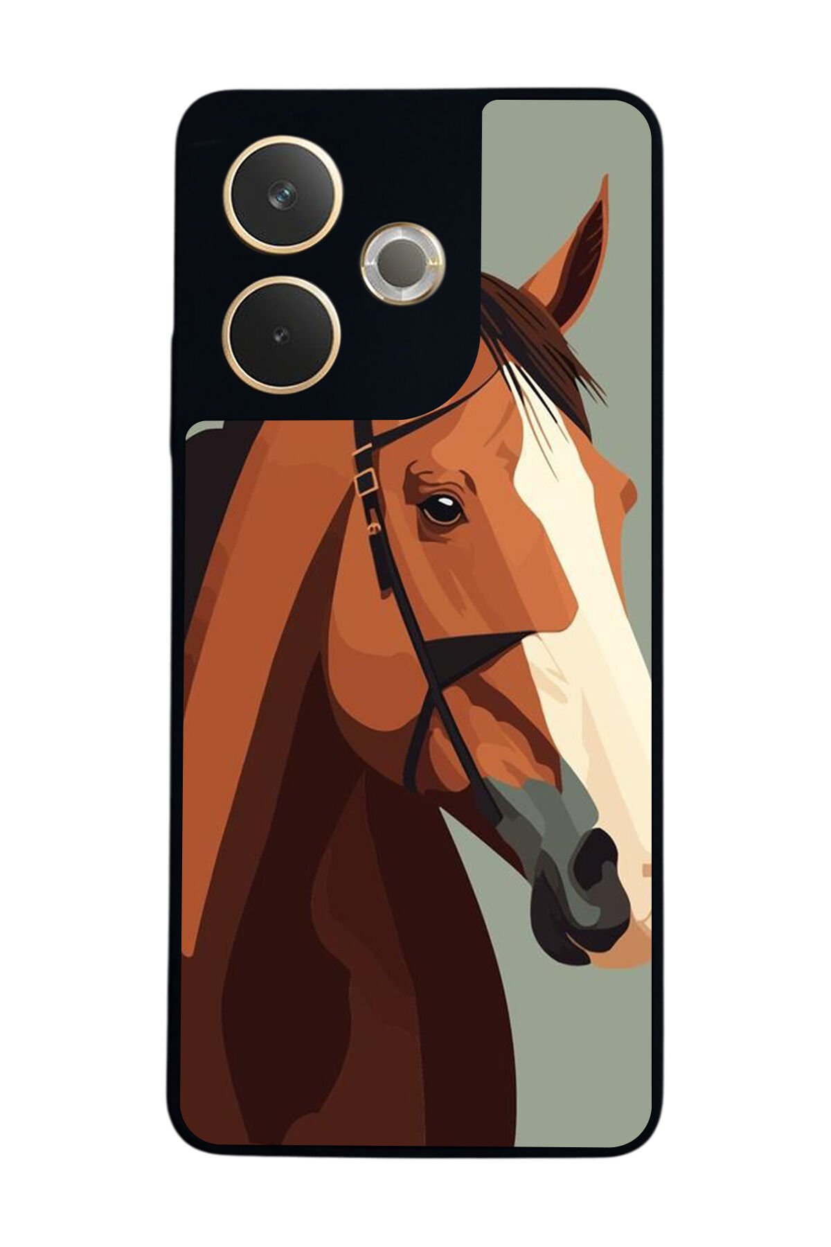 Oppo A5 Pro Uyumlu At Horse Tasarımlı Glossy Premium Kılıf