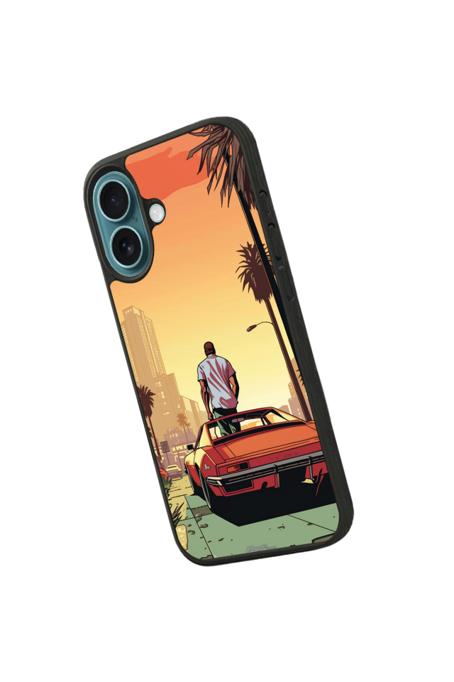 iPhone 16 Plus Uyumlu GTA Tasarımlı Glossy Premium Kılıf