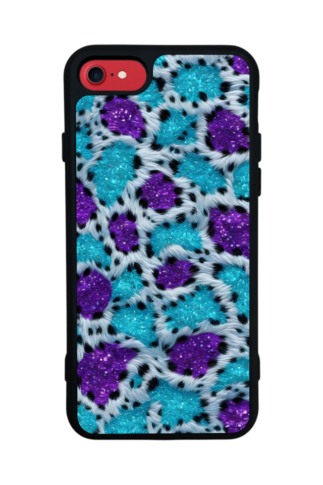 iPhone SE Uyumlu Hologram Leopar Tasarımlı Glossy Premium Kılıf