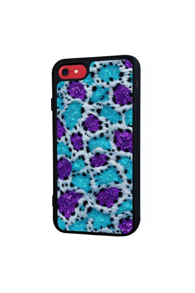 iPhone SE Uyumlu Hologram Leopar Tasarımlı Glossy Premium Kılıf