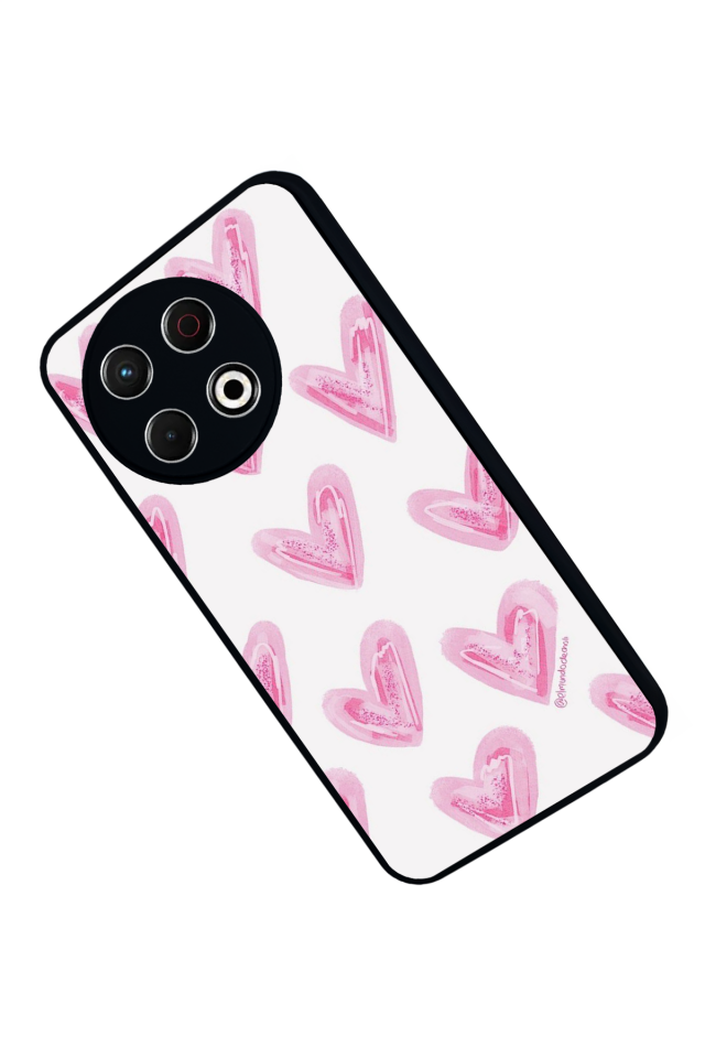 Tecno Spark 30 Pro Uyumlu Kalp Love Tasarımlı Glossy Premium Kılıf