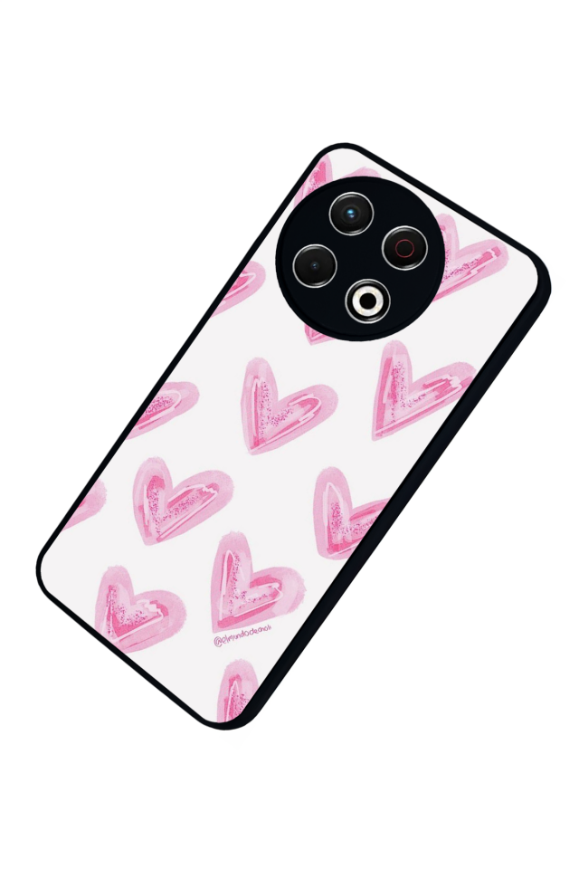 Tecno Spark 30 Pro Uyumlu Kalp Love Tasarımlı Glossy Premium Kılıf