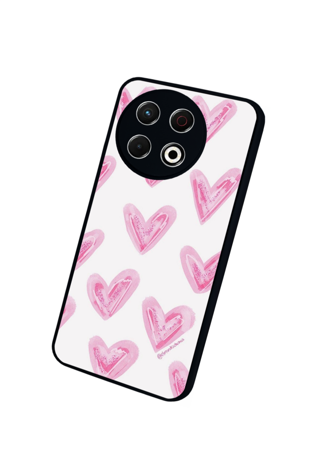 Tecno Spark 30 Pro Uyumlu Kalp Love Tasarımlı Glossy Premium Kılıf