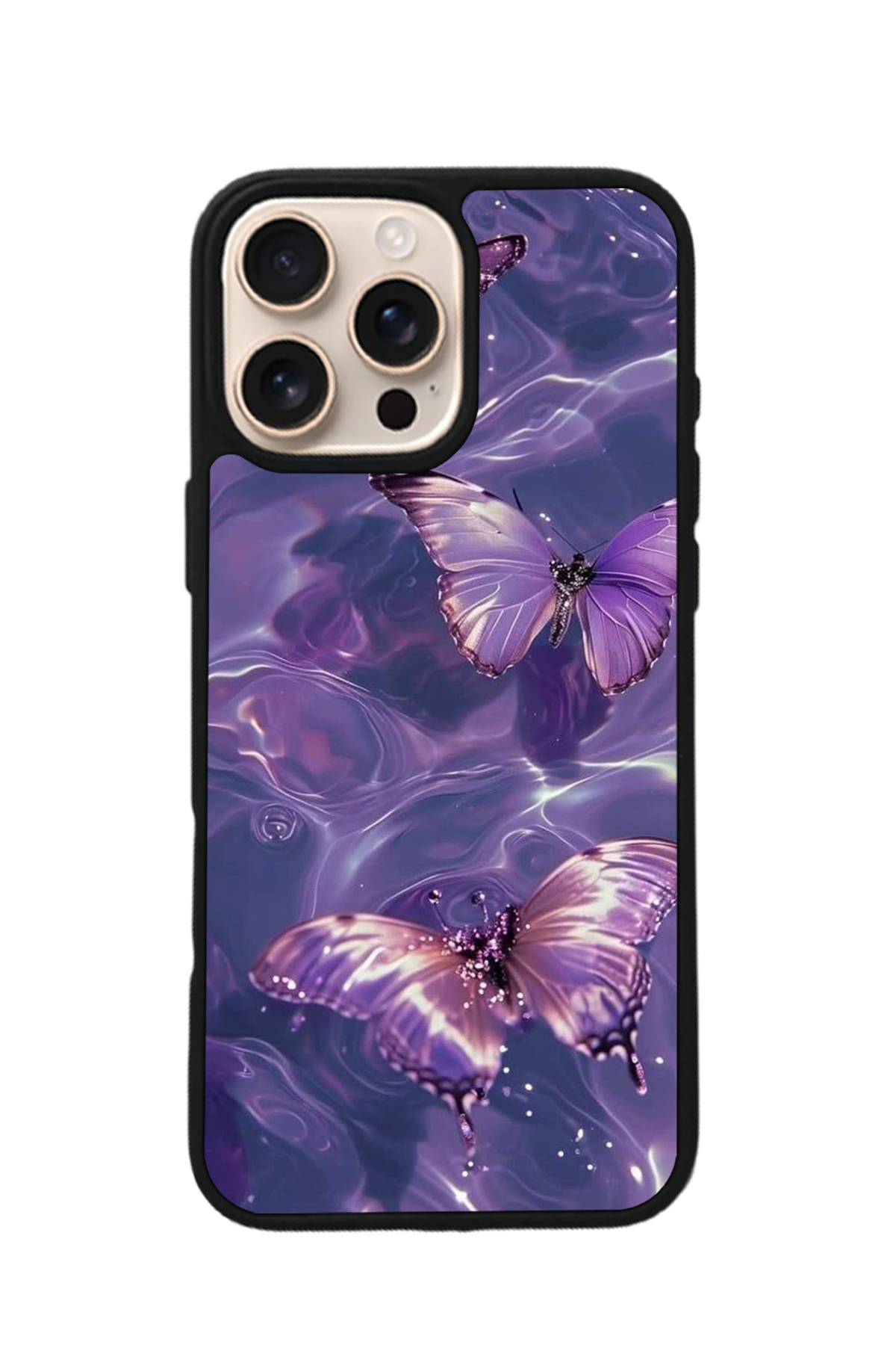 iPhone 15 Pro Uyumlu Kelebek Tasarımlı Glossy Premium Kılıf