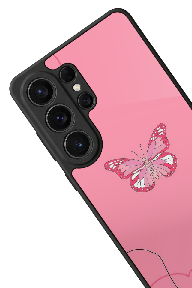 Samsung Galaxy S26 Ultra Uyumlu Kelebek Tasarımlı Glossy Premium Kılıf