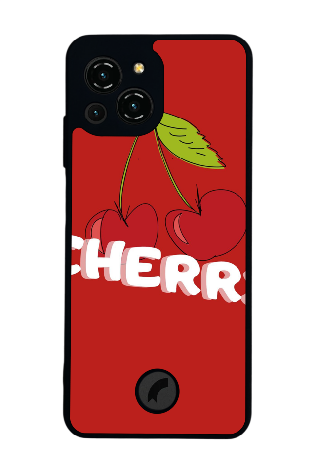 Reeder S23 Pro Max Uyumlu Kiraz Tasarımlı Glossy Premium Kılıf