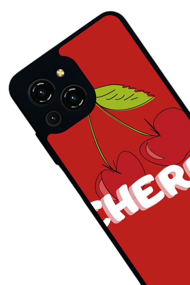 Reeder S23 Pro Max Uyumlu Kiraz Tasarımlı Glossy Premium Kılıf