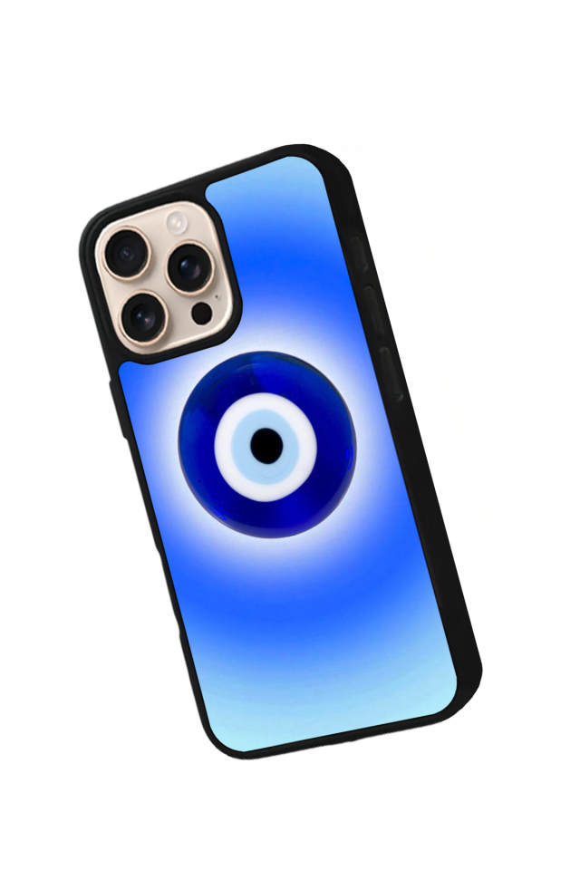 iPhone 16 Pro Max Uyumlu Nazar Tasarımlı Glossy Premium Kılıf