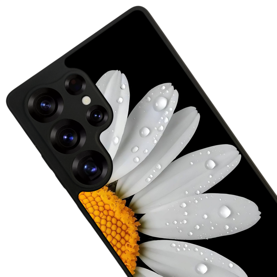 Samsung Galaxy S25 Ultra Uyumlu Papatya Tasarımlı Glossy Premium Kılıf