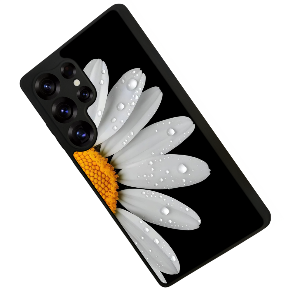 Samsung Galaxy S25 Ultra Uyumlu Papatya Tasarımlı Glossy Premium Kılıf