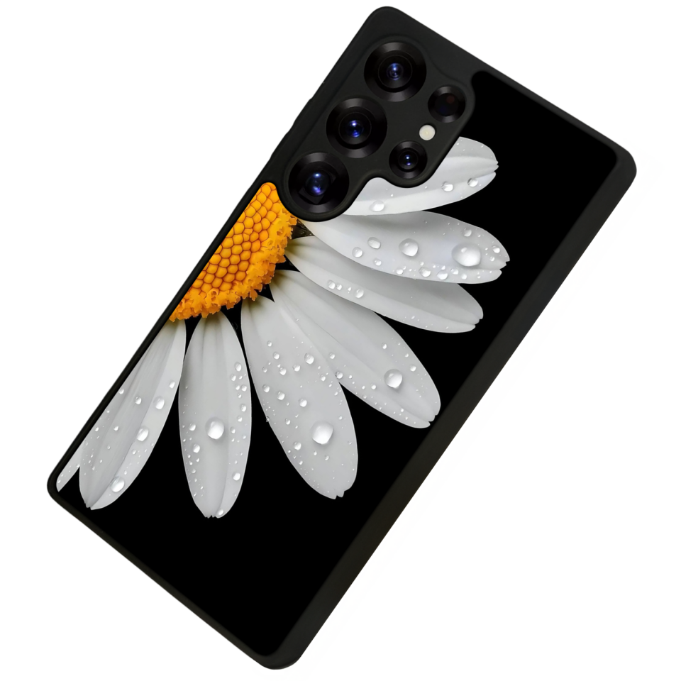 Samsung Galaxy S25 Ultra Uyumlu Papatya Tasarımlı Glossy Premium Kılıf