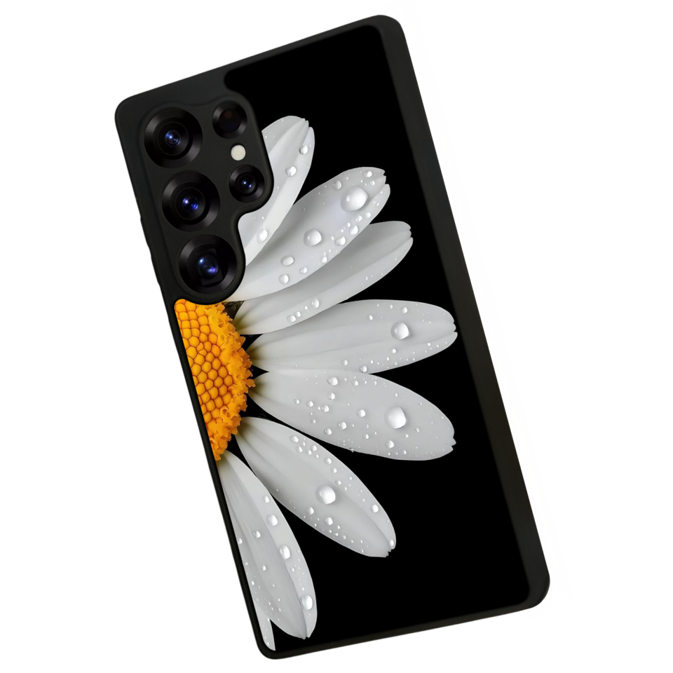 Samsung Galaxy S25 Ultra Uyumlu Papatya Tasarımlı Glossy Premium Kılıf