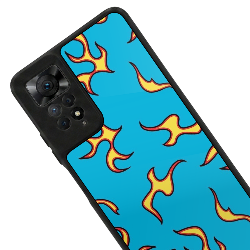Xiaomi Redmi Note 12 Pro Uyumlu Retro Flame Patterns Tasarımlı Glossy Premium Kılıf