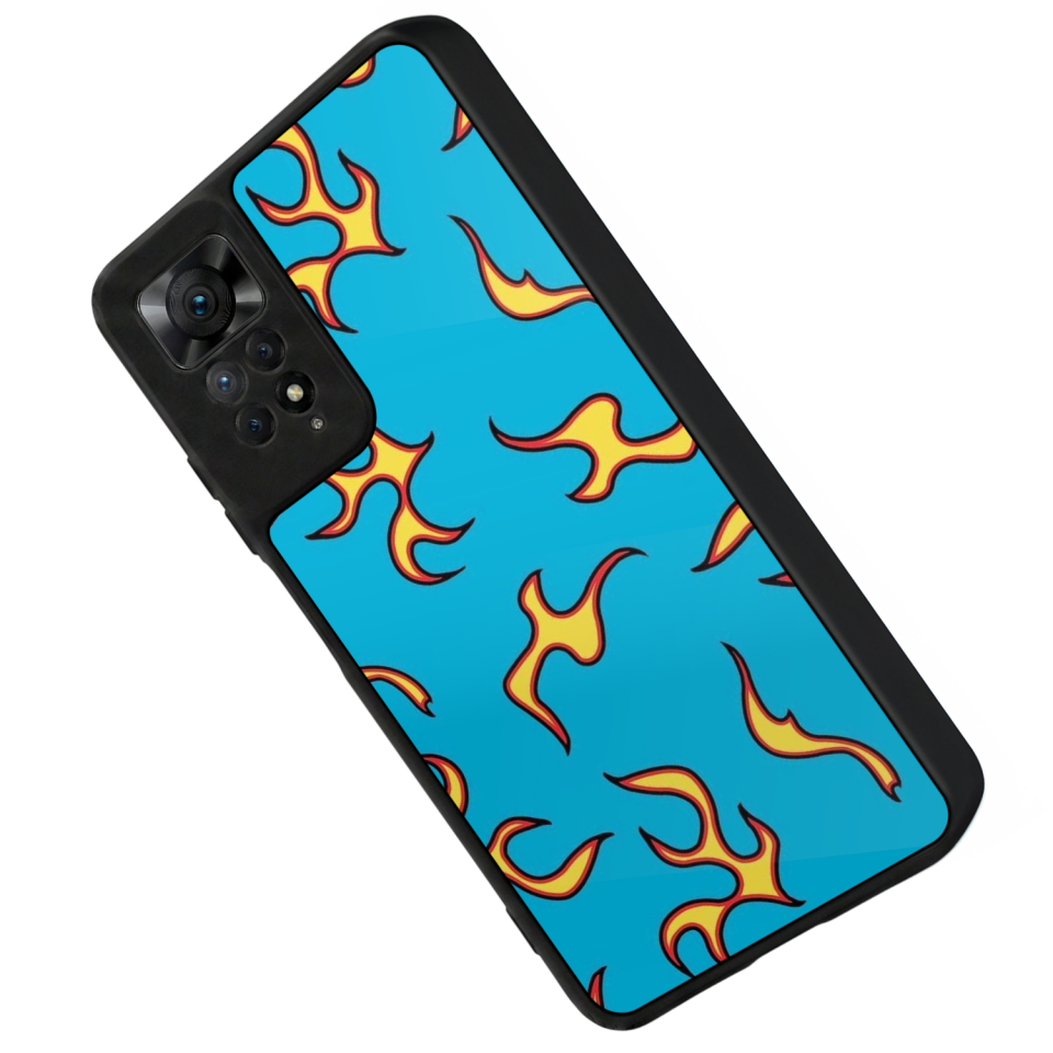 Xiaomi Redmi Note 12 Pro Uyumlu Retro Flame Patterns Tasarımlı Glossy Premium Kılıf