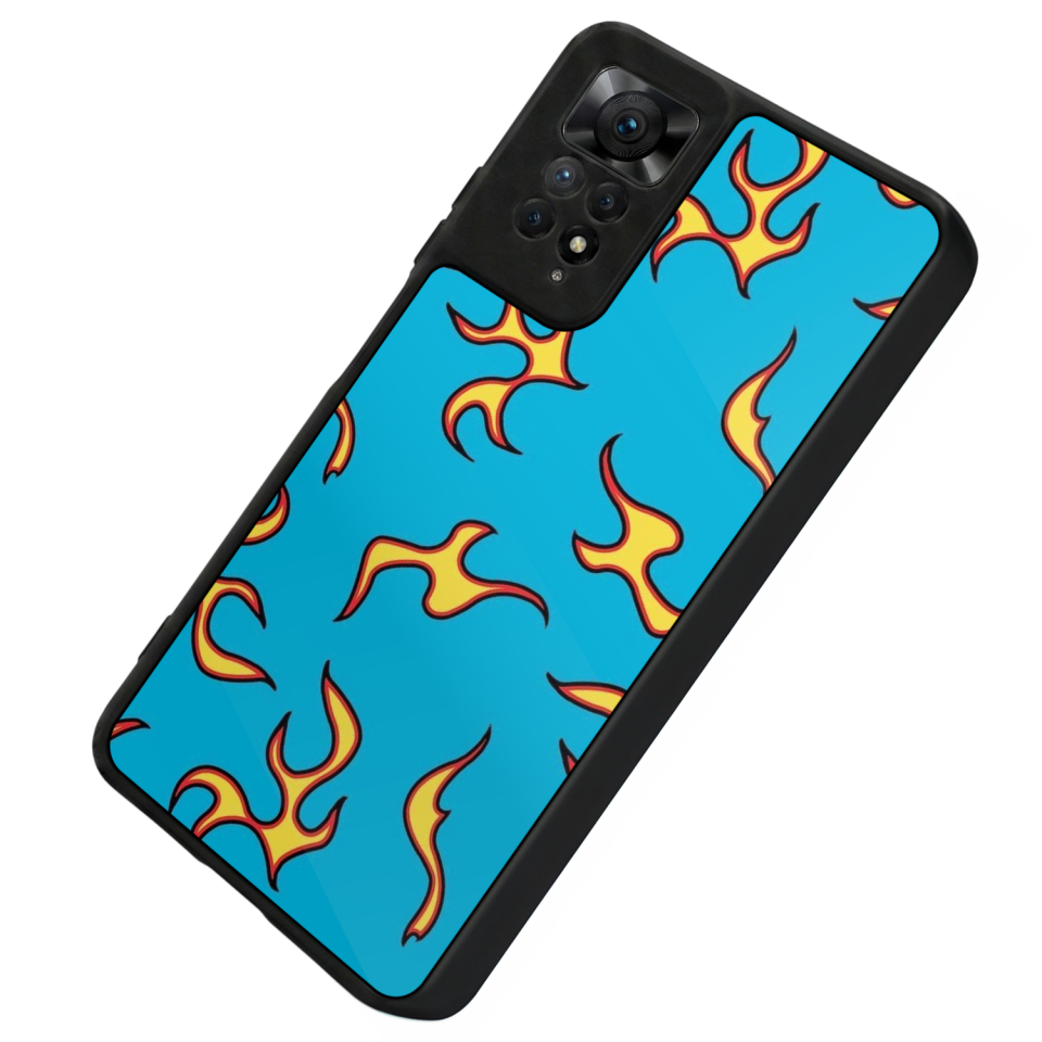 Xiaomi Redmi Note 12 Pro Uyumlu Retro Flame Patterns Tasarımlı Glossy Premium Kılıf