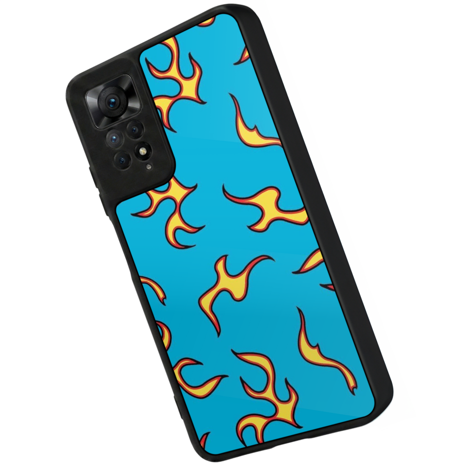 Xiaomi Redmi Note 12 Pro Uyumlu Retro Flame Patterns Tasarımlı Glossy Premium Kılıf