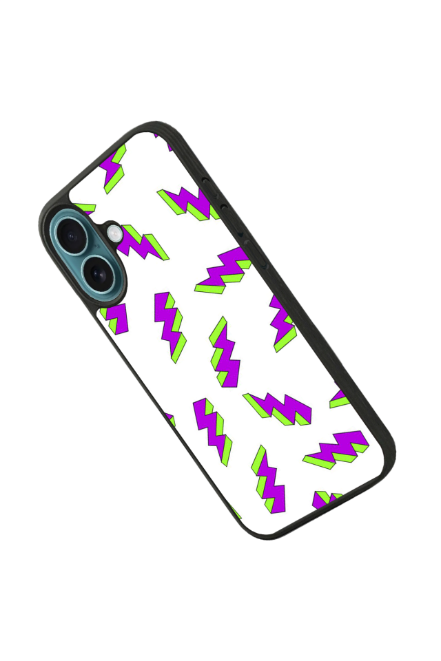 iPhone 16 Plus Uyumlu Simsek Tasarımlı Glossy Premium Kılıf