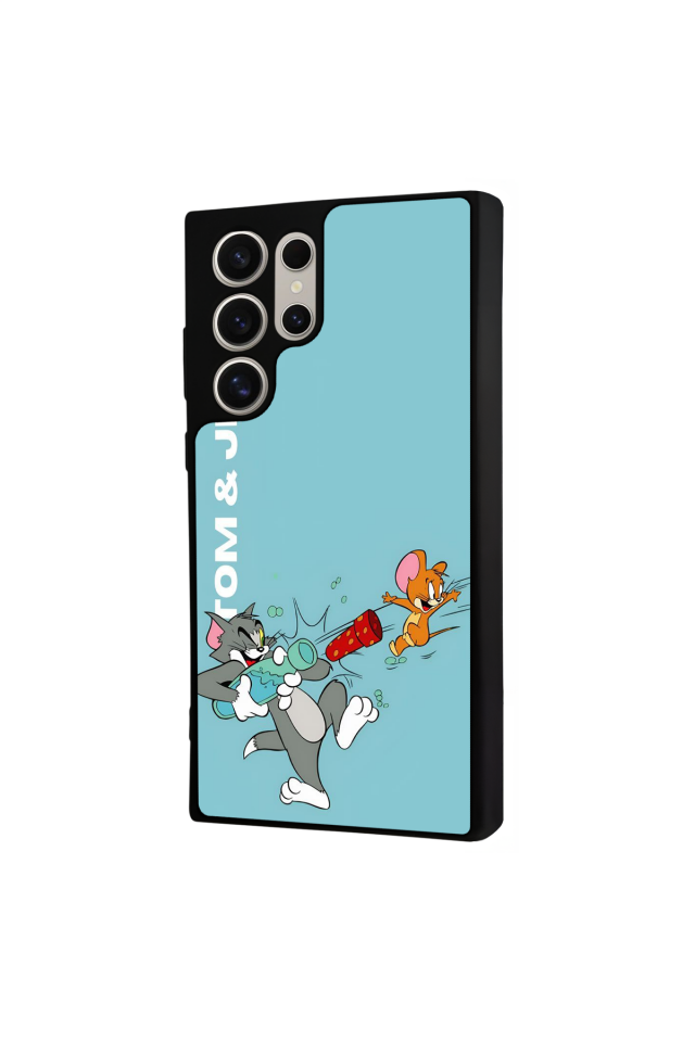 Samsung Galaxy S23 Ultra Uyumlu Tom And Jerry Tasarımlı Glossy Premium Kılıf
