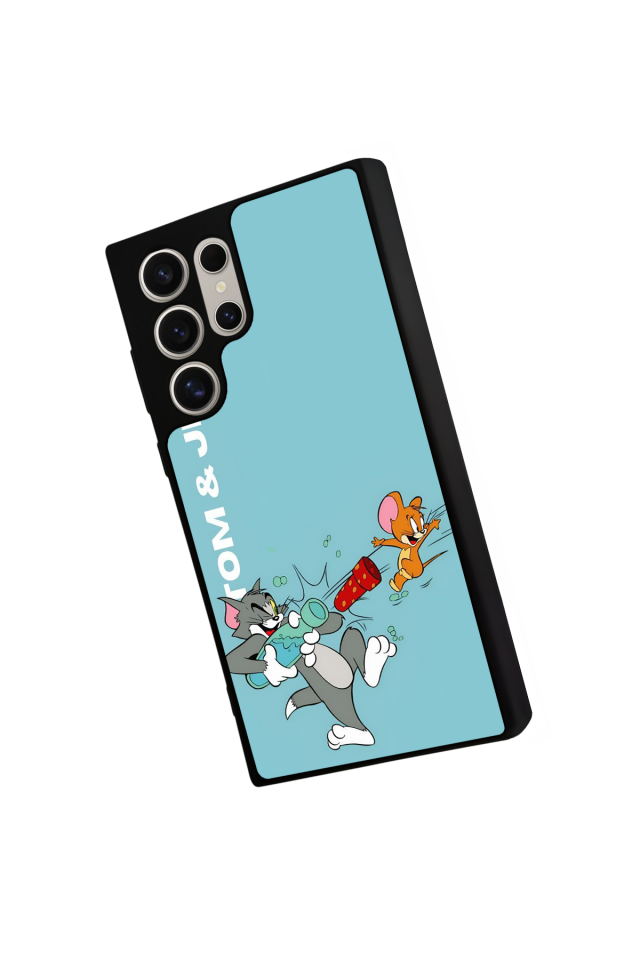 Samsung Galaxy S23 Ultra Uyumlu Tom And Jerry Tasarımlı Glossy Premium Kılıf