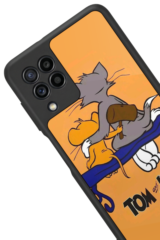 Samsung Galaxy M22 Uyumlu Tom And Jerry Tasarımlı Glossy Premium Kılıf
