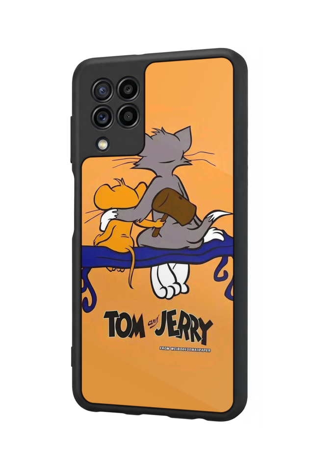 Samsung Galaxy M22 Uyumlu Tom And Jerry Tasarımlı Glossy Premium Kılıf