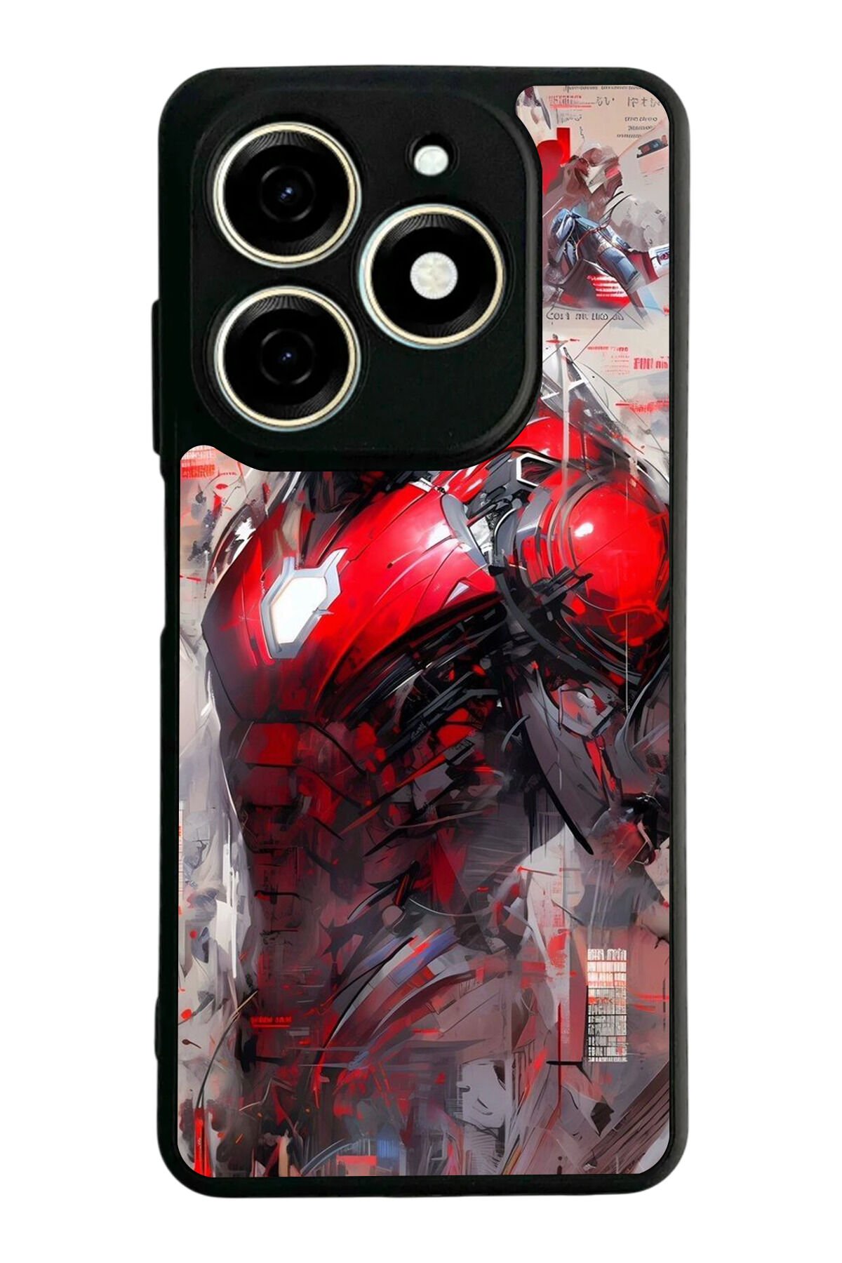 Tecno Spark 20/20C Uyumlu Iron Man ( Demir Adam ) Tasarımlı Glossy Premium Kılıf