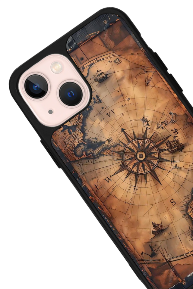 iPhone 15 Uyumlu Harita Tasarımlı Glossy Premium Kılıf
